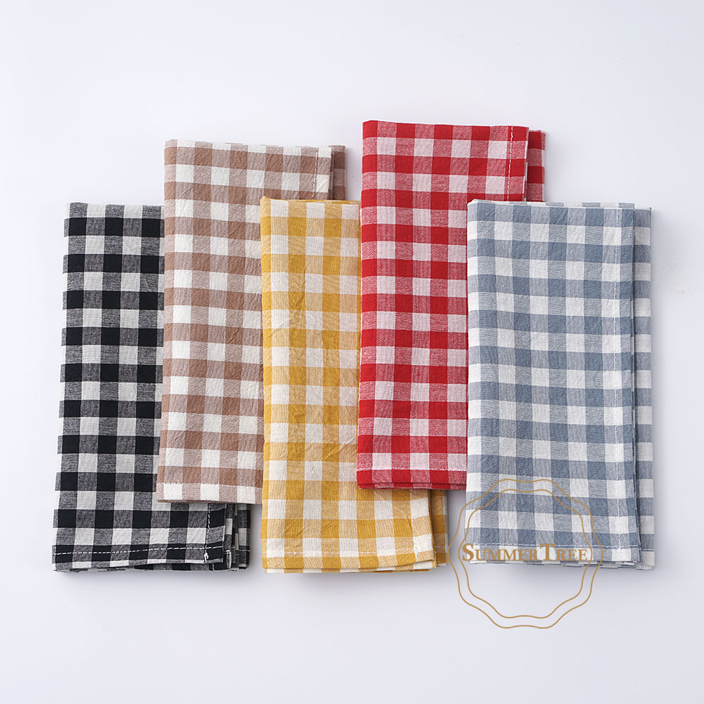 Gingham Cotton Napkin 42x42cm  - Linen Napkin Set review and price