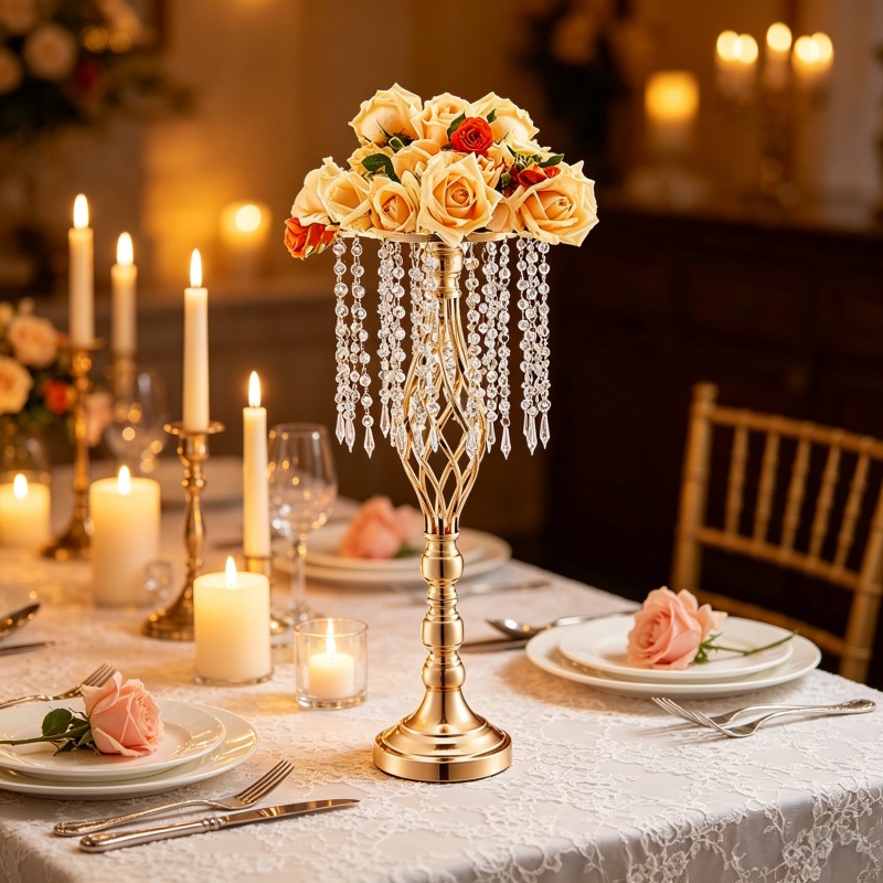 Elegant Tall Gold Crystal Flow - Luxury Lifestyle Items review and price