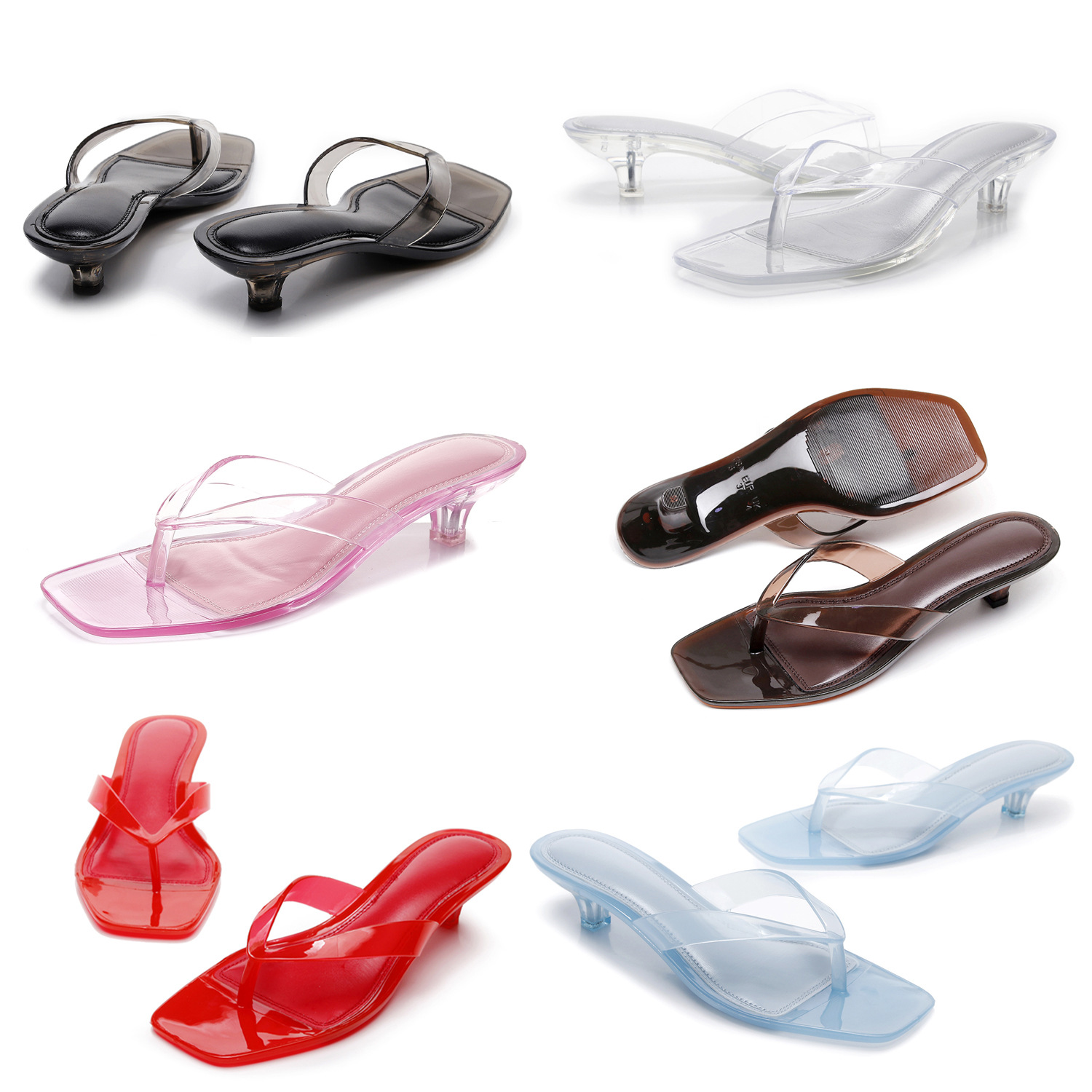 Women's Summer Square Toe Jell - Crystal Wine Glass review and price