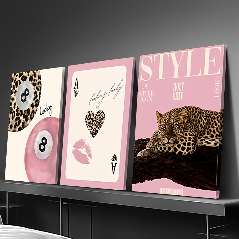 3pcs Leopard Cheetah Canvas Wa - Luxury Lifestyle Items review and price