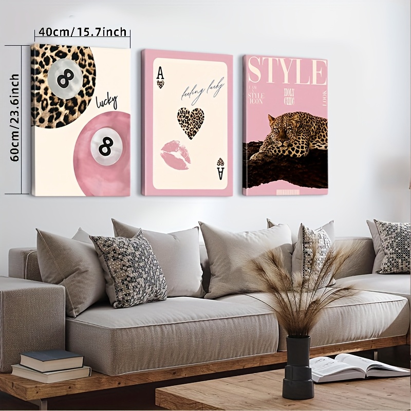 3pcs Leopard Cheetah Canvas Wa - Luxury Lifestyle Items review and price