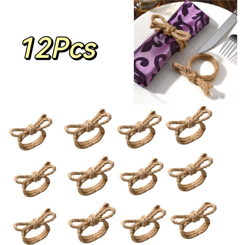 ABKP-12Pcs Linen Braided Bows  - Linen Napkin Set review and price