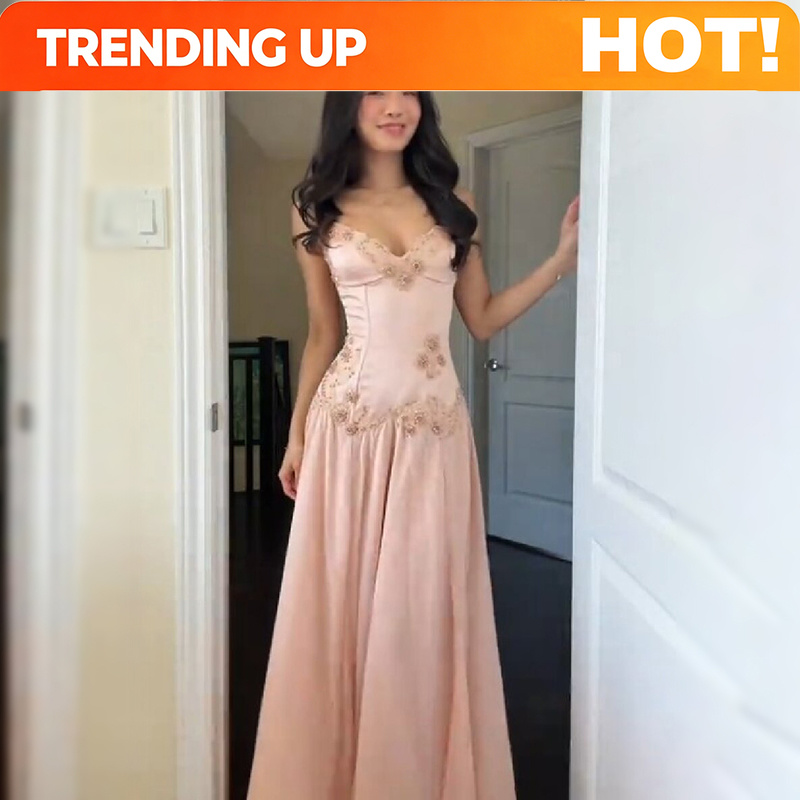 Elegant V-Neck Pink Strapless  - Luxury Lifestyle review and price